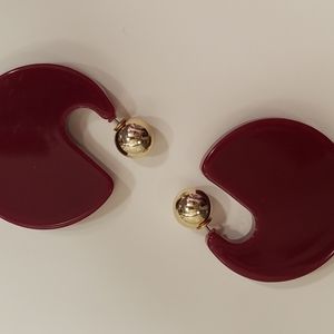 NWOT Trendy Red Hoop Earrings